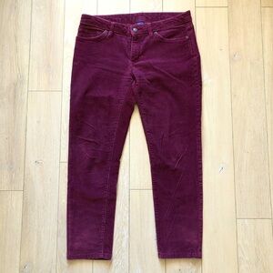 Patagonia Organic Cotton Corduroy Pants in Burgundy Size 30